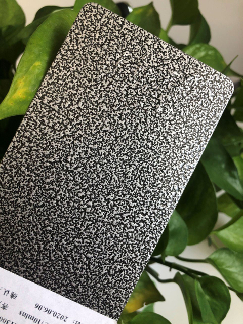 Silver Vein Black Hammer Tone Finish Rough Texture Thermosetting Powder Coating Polyester Resin Texture Powder Coated Steel